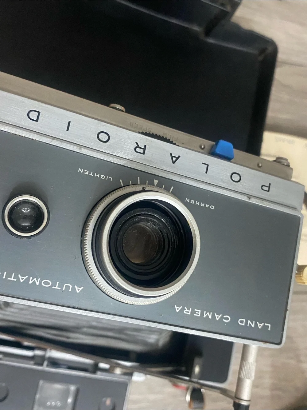 Polaroid Instant Land Camera Automatic 100 in Gray and Black - Vintage 1980s